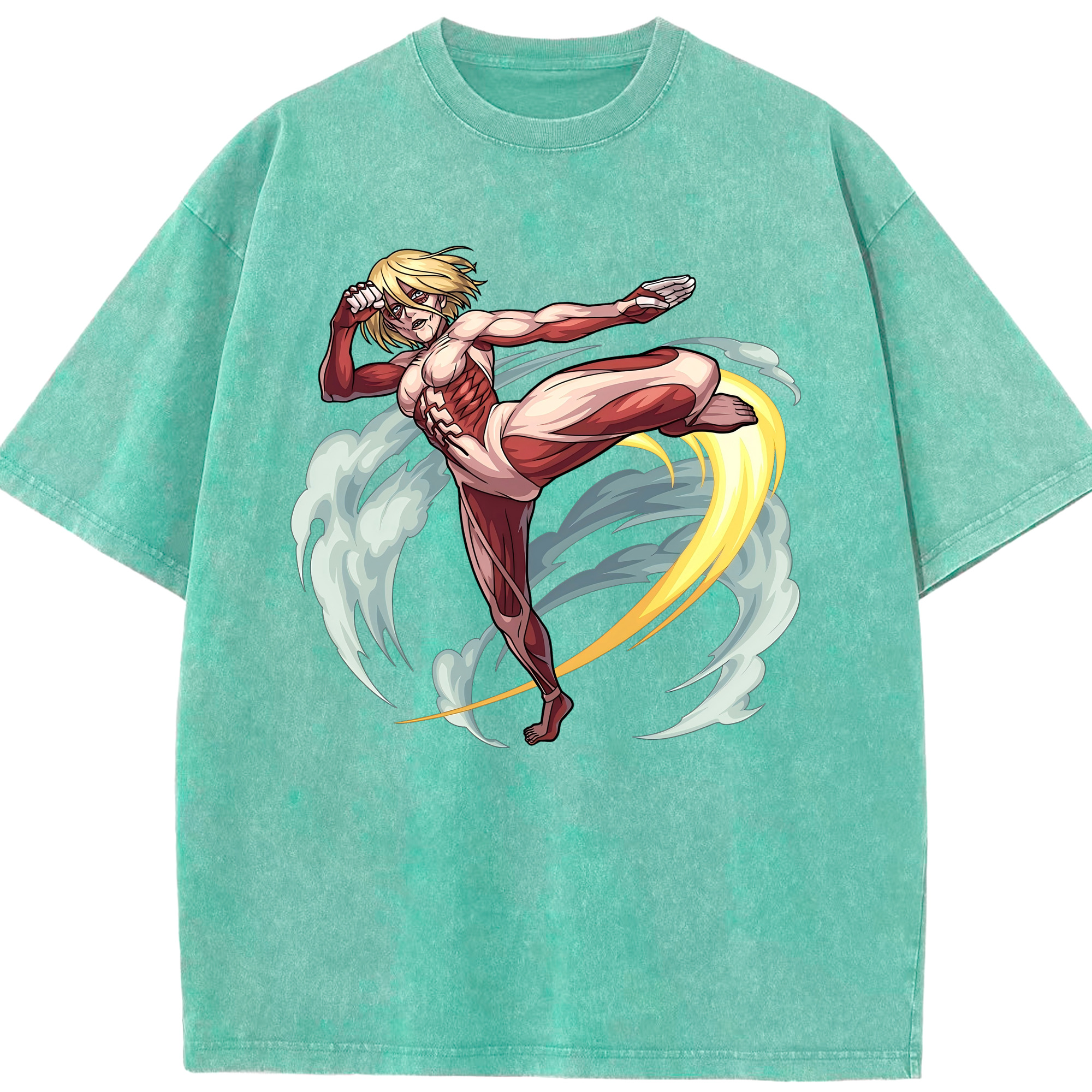 （画像用） 進撃の巨人 Attack on Titan 綿100% ヴィンテージ風 半袖Tシャツ（フロントプリント）